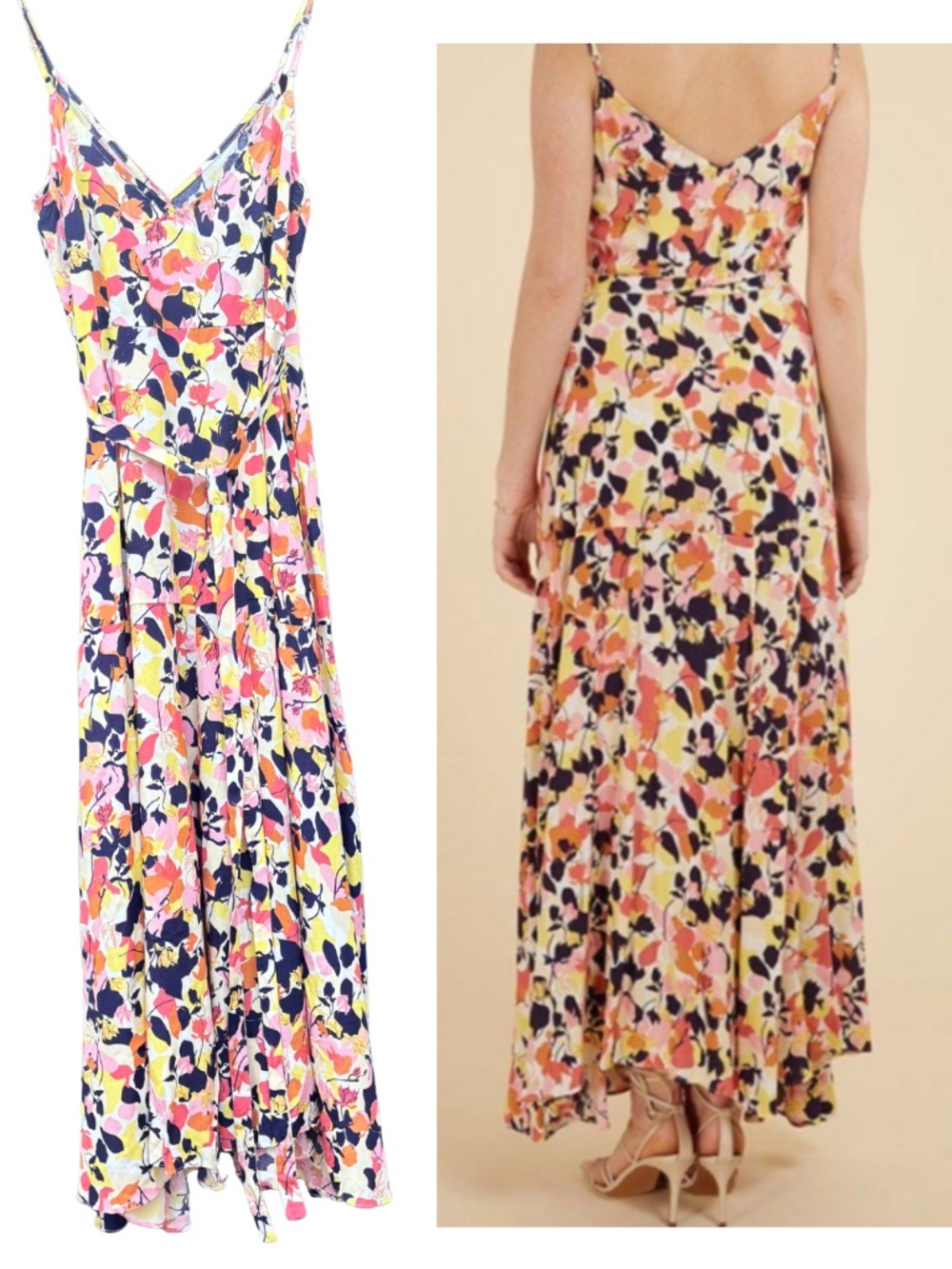 FRNCH Aenaelle wrap dress, gorgeous, vibrant print NWT